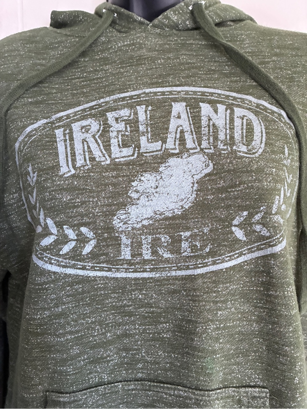 Ireland St. Patricks Day Novelty Green Hooded Pullover Sweatshirt Sz S - Picture 4 of 6